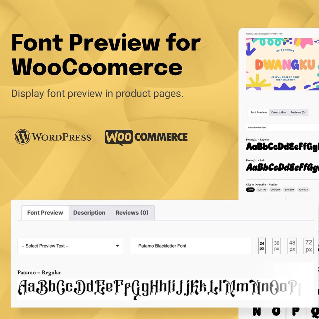 Font Preview Plugin for WooCommerce